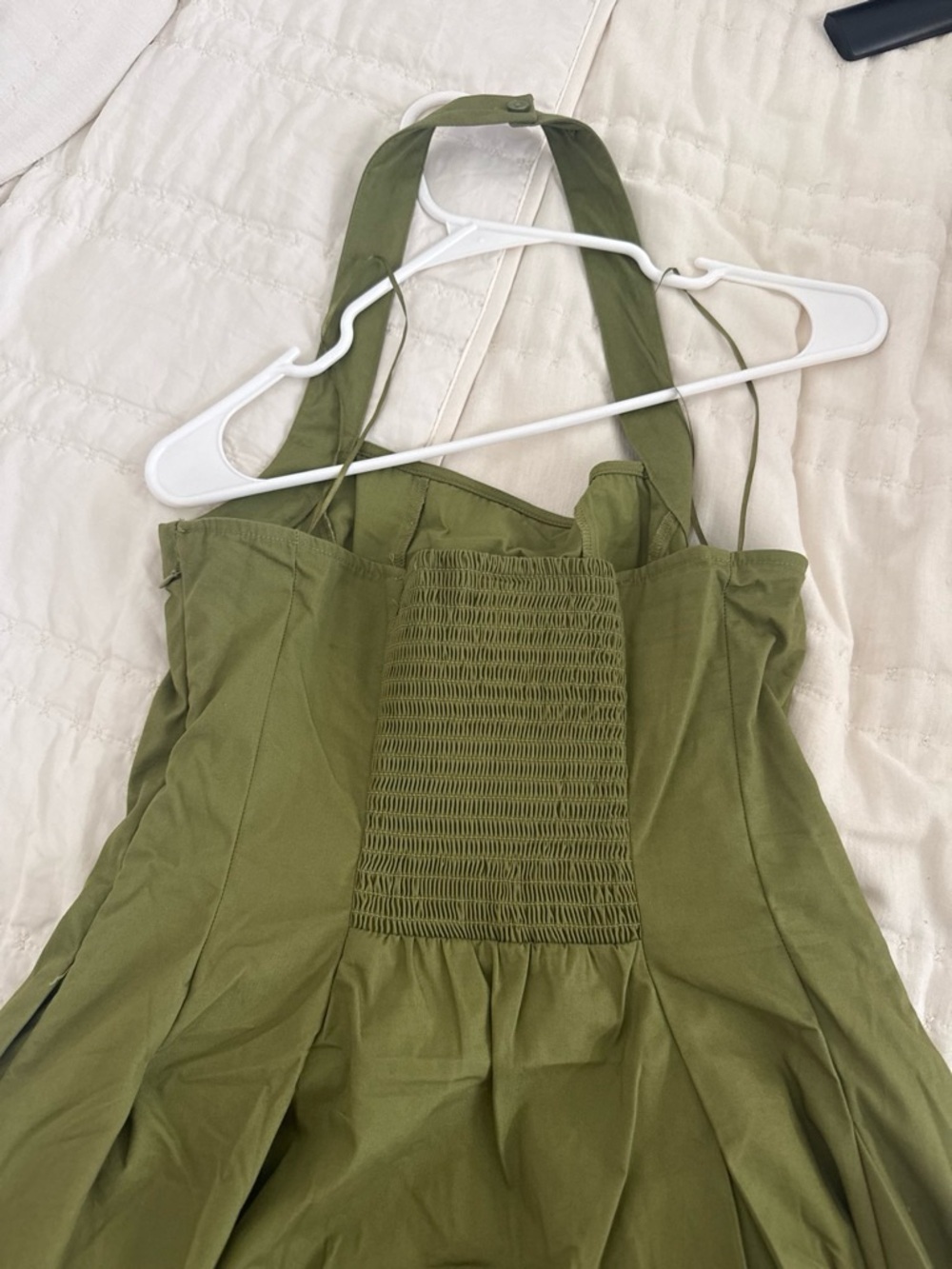 Abercrombie & Fitch Olive Green Halter Midi Dress - Picture 5 of 9